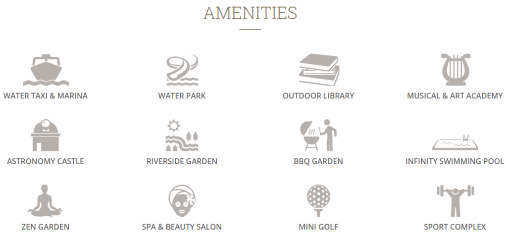 amenities at Diamond island