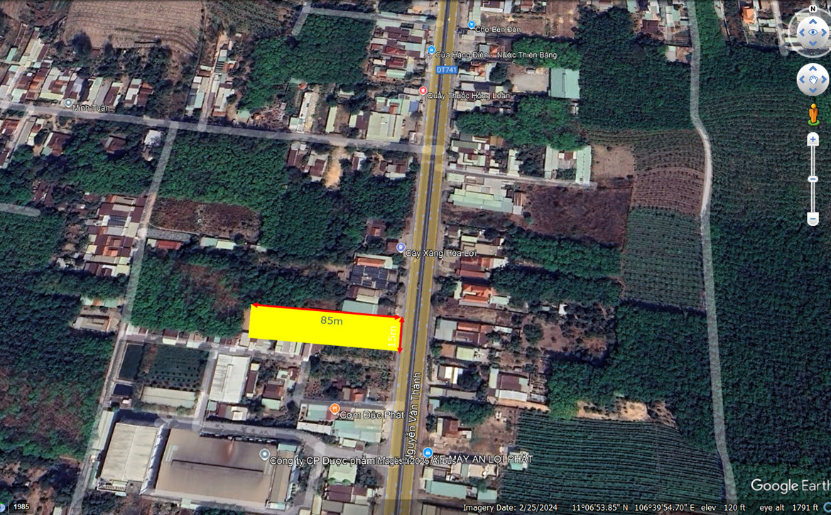 ban dat duong DT741 Hoa Loi Ben Cat