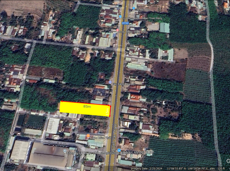 ban dat duong DT741 Hoa Loi Ben Cat