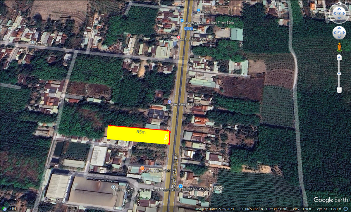 ban dat duong DT741 Hoa Loi Ben Cat